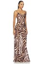 view 2 of 3 ROBE CHRISTINE in Sepia Brown Multi Abstract Swirl
