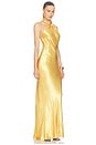 view 2 of 3 Saphara Halter Gown in Dark Gold