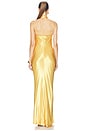 view 3 of 3 Saphara Halter Gown in Dark Gold