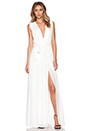 view 1 of 3 Deep V Pleated Maxi Dress in White