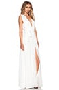 view 2 of 3 Deep V Pleated Maxi Dress in White
