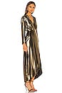 view 2 of 4 Reliah Long Sleeve Wrap Dress in Gold & Black