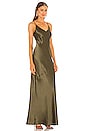 view 2 of 3 Serita Maxi V-Neck Bias Dress in Ivy Green