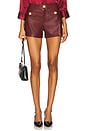 view 1 of 6 Dionne Faux Leather Short in Black Cherry
