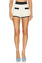 view 1 of 6 Lumi Trim Knit Micro Short in Vintage White & Black