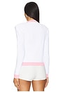 view 3 of 5 Leon Crew Neck Cardigan in White & Cotton Candy