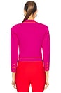 view 3 of 4 Contrast Trim Cropped Cardi in Pink & Orange