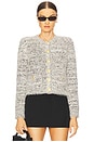view 1 of 4 Una Knit Cardigan in Black, Ivory & Gold Multi