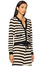 view 2 of 5 Orla Knit Cardi in Black & Natural Stripe
