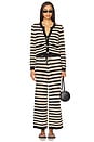 view 4 of 5 Orla Knit Cardi in Black & Natural Stripe