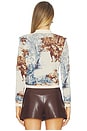 view 3 of 4 Osiris Jacquard Collared Cardi in Tan Western Toile