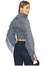 view 1 of 5 Maddison Fringe Turtleneck Sweater in Denim Blue