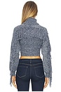 view 4 of 5 Maddison Fringe Turtleneck Sweater in Denim Blue