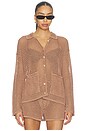 view 2 of 5 Mariana Pointelle Knit Shirt in Hazelnut