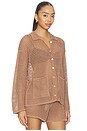 view 3 of 5 Mariana Pointelle Knit Shirt in Hazelnut