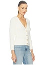 view 2 of 4 Agathe Fuzzy Collared Cardigan in Ivory