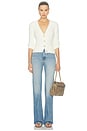 view 5 of 4 Agathe Fuzzy Collared Cardigan in Ivory