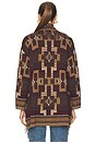 view 4 of 4 Jair Jacquard Cardigan in Dark Java & Burgundy Multi