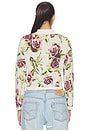view 3 of 4 Osiris Jacquard Collared Cardigan in Ecru & Romantic Rose