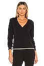 view 1 of 4 Luxe Lounge Helena Long Sleeve V Neck Sweatshirt in Black