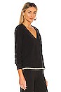 view 2 of 4 Luxe Lounge Helena Long Sleeve V Neck Sweatshirt in Black