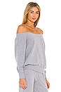 view 2 of 4 Luxe Lounge Kimora Off Shoulder Sweatshirt in Heather Grey