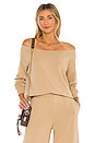 view 1 of 4 Luxe Lounge Kimora Off Shoulder Sweatshirt in Camel