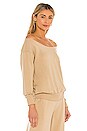 view 2 of 4 Luxe Lounge Kimora Off Shoulder Sweatshirt in Camel