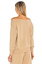 view 3 of 4 Luxe Lounge Kimora Off Shoulder Sweatshirt in Camel