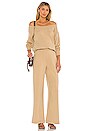 view 4 of 4 Luxe Lounge Kimora Off Shoulder Sweatshirt in Camel