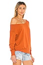 view 3 of 5 Luxe Lounge Kimora Off Shoulder Sweatshirt in Rust