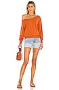 view 5 of 5 Luxe Lounge Kimora Off Shoulder Sweatshirt in Rust
