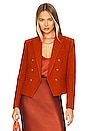 view 1 of 4 Brooke Double Brested Crop Blazer in Clay & Dark Champagne Lasso Chain