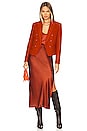 view 4 of 4 Brooke Double Brested Crop Blazer in Clay & Dark Champagne Lasso Chain