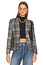 view 1 of 6 Diana Skinny Lapel Blazer in Metallic Multi Plaid