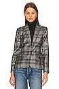view 2 of 6 Diana Skinny Lapel Blazer in Metallic Multi Plaid