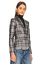 view 3 of 6 Diana Skinny Lapel Blazer in Metallic Multi Plaid