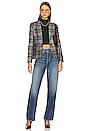 view 5 of 6 Diana Skinny Lapel Blazer in Metallic Multi Plaid