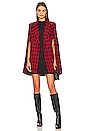 view 1 of 4 Delta Blazer Cape in Red Dahlia & Black Houndstooth
