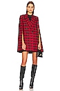 view 2 of 4 Delta Blazer Cape in Red Dahlia & Black Houndstooth