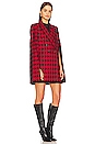 view 3 of 4 Delta Blazer Cape in Red Dahlia & Black Houndstooth