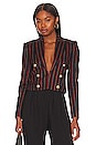view 1 of 4 Inez Cropped Blazer in Black & Red Multi Stripe