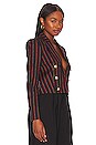 view 2 of 4 Inez Cropped Blazer in Black & Red Multi Stripe