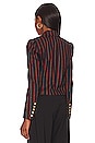 view 3 of 4 Inez Cropped Blazer in Black & Red Multi Stripe
