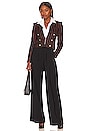 view 4 of 4 Inez Cropped Blazer in Black & Red Multi Stripe