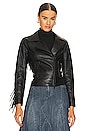 view 3 of 5 Kravitz Fringe Leather Jacket in Black