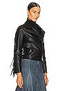 view 4 of 5 Kravitz Fringe Leather Jacket in Black
