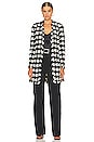 view 1 of 5 Zuri Half Duster in Black & Ivory Houndstooth