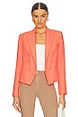 view 1 of 4 Brooke Double-breasted Crop Blazer in Bright Orange & Je T'aime
