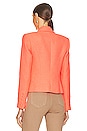 view 3 of 4 Brooke Double-breasted Crop Blazer in Bright Orange & Je T'aime